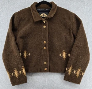 Chaqueta polar County Clothing de colección talla L colección Cheyenne marrón suroeste años 90 - Imagen 1 de 6