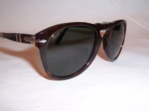 NEW PERSOL SUNGLASSES 0714  24/31 HAVANA/GREEN 52mm AUTHENTIC 714 - Picture 1 of 8