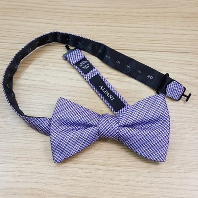 Pajarita ALFANI Para Hombres Púrpura Micro Cuadros Texturizada Ajustable Preatada Foto 1 de 3