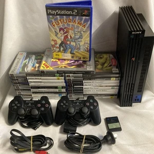 Sony PlayStation 2 PS2 Console With X20 Games Controllers Bundle Free Postage. - Picture 1 of 24