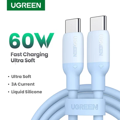 UGREEN USB C to USB C Cable 60W 100W PD Fast Charging Silicone MacBook iPad - Image 1 of 4