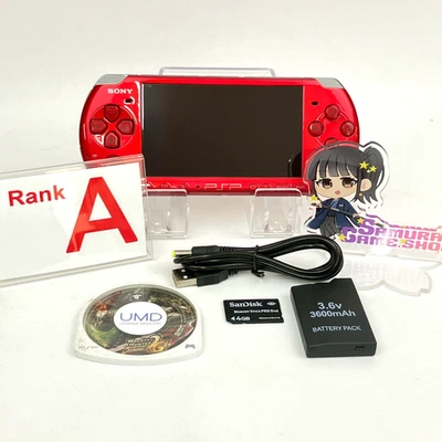 Sony PSP-3000 Radiant Red Console A Rank & New Battery USB Cable Set 949 - Image 1 of 4