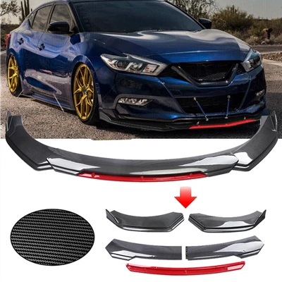 Carbon Fiber Red Front+Bumper Lip /Spoiler Splitter Kits For Nissan Maxima Foto 1 de 4