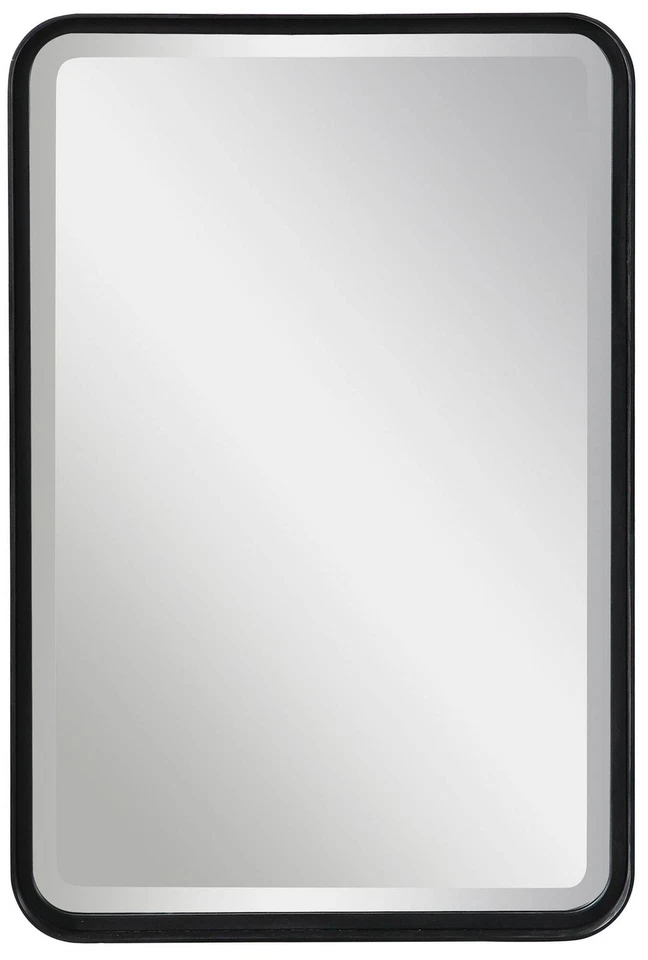 Rectangular Vanity Accent Wall Mirror Black Metal Frame 20 1/4" Wide Bathroom - Image 1 of 1