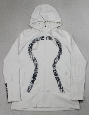 Chaqueta Lululemon Mujer 12 Blanca Cremallera Sudadera con Capucha Agujeros para Pulgar Logo Yoga Atletismo Foto 1 de 4