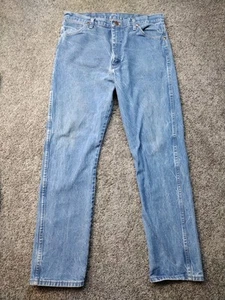 Vintage Wrangler 13MWZ Blue Denim Workwear Western Cowboy Cut Jeans Men 37x34 - Picture 1 of 16