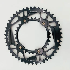 bikinGreen CNC Chainring 46/30T FoR Shimano 4 Arm 10-12 Spd Road Cyclocross Tour - Picture 1 of 5