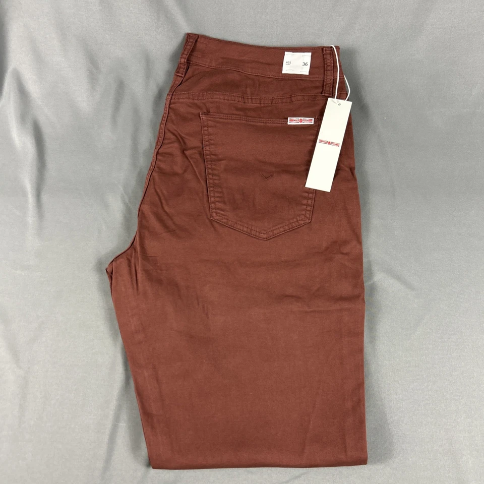Pantalones Hudson Ace ajustados cónicos 36 x 32 embargo rojo óxido nuevos con etiquetas precio de venta sugerido por el fabricante $215 Foto 1 de 4