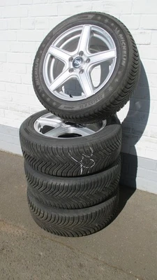4x RH Mercedes B-Klasse Alufelgen 6,5x16 Kompletträder Winter 205/55R16 Michelin - Bild 1 von 4