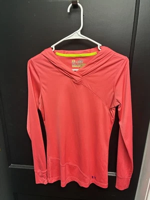 Under Armour Ladies Fitted Coral Ladies Hooded Pullover Top - Size M - Image 1 of 3
