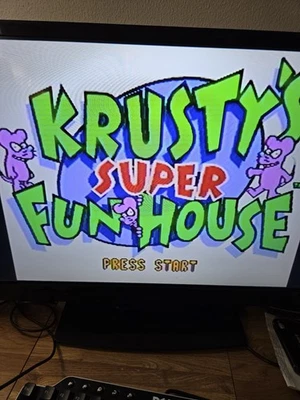 SIMPSON'S - KRUSTY'S SUPER FUN HOUSE VINTAGE Sega Genesis - GAME - 1992 TESTED - Image 1 of 4