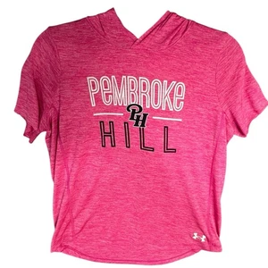 Under Armour T-Shirt YLG Pink Hi Lo Sleeveless Pembroke Hill School HeatGear - Picture 1 of 9