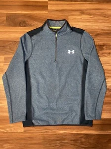 Pullover Under Armour Suelto Para Hombres S Azul Brillante Manga Larga Quater Cremallera Equipo Frío - Imagen 1 de 5