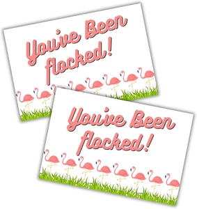 You’Ve Been Flocked Flamingos Yard Sign Fun Neighborhood Game 12X18” with H F... - Picture 1 of 1