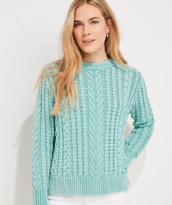 198 $ NEU OHNE ETIKETT VINEYARD VINES SONNENGEWASCHENER FISCHERPULLOVER ZOPFMUSTER DAMEN MEDIUM - Bild 1 von 8