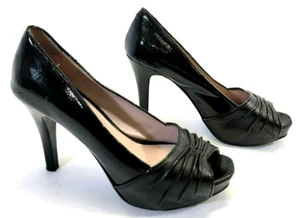 HHP Women's Size 8.5 Nine West Black Patent Leather The Stairway Classic Pumps - Picture 1 of 9