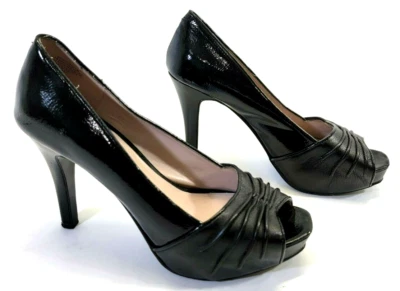 HHP Women's Size 8.5 Nine West Black Patent Leather The Stairway Classic Pumps - Image 1 of 4