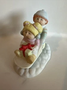 Cabbage Patch Kids Porcelain Christmas “Sleigh Ride" vintage 1984 - Picture 1 of 7