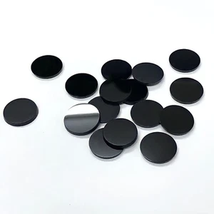 WHOLESALE! Natural Black Onyx Flat Cabochons 3 mm to 12 mm AAA Grade Round Coin - Picture 1 of 4