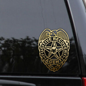 Fugitive Recovery Badge Decal Sticker Bail Bonds Surety Agent Veteran Car Window
