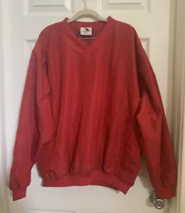 Augusta Sportswear Men Micro Poly Windshirt Red Pullover Size Large - Picture 1 of 2