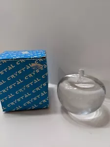 Vintage Apple 3" fermacarte cristallo arte vetro scrivania ufficio insegnante regalo di apprezzamento - Foto 1 di 7