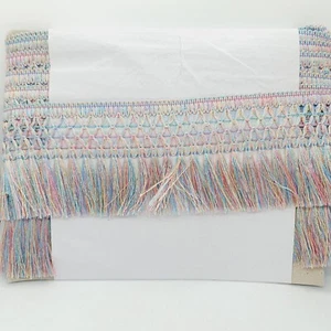 1m 9cm drop pastel multi rainbow Tassel Fringe / Fringing Trim lace trimming - Picture 1 of 1