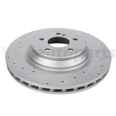 Rotores de freno de discos traseros 2 piezas para Mercedes-Benz S550 2012-2013 perforados y ranurados Foto 1 de 4