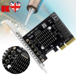 PCIe To 5-Port SATA3.0 Expansion Card Jmb585 Chip PCIe SATA Card (Half height) - Afbeelding 1 van 10