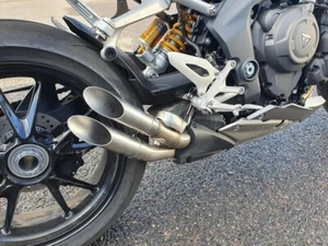 Triumph Speed Triple 1200 RS Exhaust Stainless Slash Tips - Picture 1 of 3
