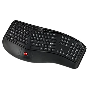 Adesso WKB-3150UB Wireless TruForm Ergonomic Trackball Keyboard with Palm Rest - Picture 1 of 7