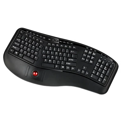 Adesso WKB-3150UB Wireless TruForm Ergonomic Trackball Keyboard with Palm Rest - Image 1 of 4