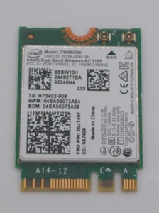 Intel Dual Band Wireless-AC 3165 3165NGW 802.11AC WiFi + Bluetooth 4.0 NGFF Card - Picture 1 of 5