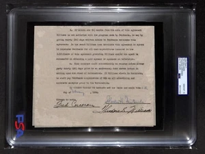 Ted Williams Original Signed Marketing Contract Full Name Auto PSA 10 - Picture 1 of 3