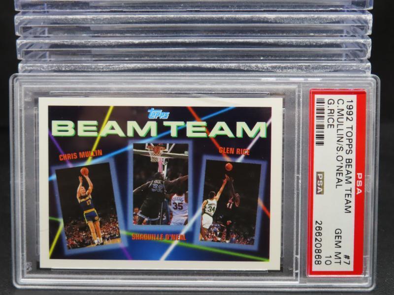 1992-93 Topps Chris Mullin Glen Rice Shaquille O'Neal RC Beam Team #7 PSA 10 GEM