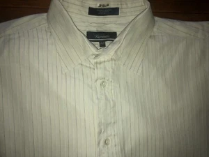 Mens Faconnable Long Sleeve Striped Button Front Shirt Size 7/17 1/2 R - Picture 1 of 2