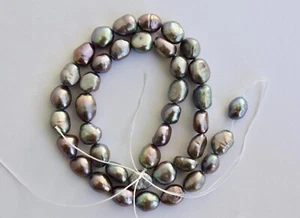BR401 Zuchtperlen Strang Süßwasser Perlen Schmuck Kette Halskette barock  - Bild 1 von 1