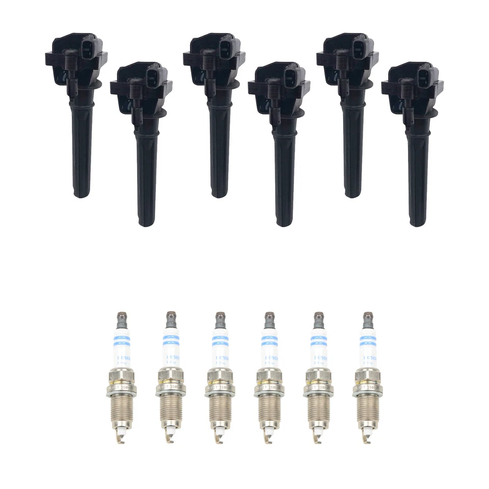 Hitachi 6 Ignition Coil 6 Bosch Platinum Spark Plugs Kit For 300M Concorde V6 - Imagem 1 de 1