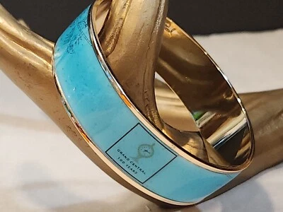 Erwin Pearl GRAND CENTRAL NYC Gold Tone Celestial Bangle Bracelet 3/4"w Size Med - Image 1 of 4