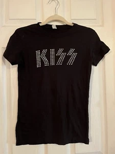 Women’s KISS Bedazzled Bling Band T-Shirt Size S TULTEX No Missing Stones - Picture 1 of 5