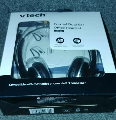 Vtech Wideband Binaural office Headsets A100D Noise Cancelling Microphone New - Image 1 of 2