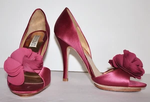 BADGLEY MISCHKA Rubor Rosa Satinado BONNET Puntera Abierta Bombas EE. UU. 7.5 - Imagen 1 de 13