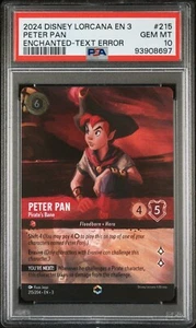 Disney Lorcana Peter Pan Pirate's Bane Enchanted TEXT ERROR #215 PSA 10 GEM MINT - Bild 1 von 2