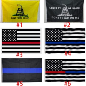 3x5 First Responder Thin Blue Red Line Polizei Feuerwehr Gadsden Set (6 Flaggen) - Bild 1 von 3
