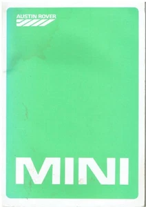 MINI 1000 SALOON ORIGINAL 1986 OWNERS INSTRUCTION HANDBOOK - Picture 1 of 1