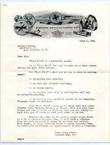 1921 Simonds Manufacturing Ciruclar Saw Knives Letterhead Lumber Millmen Blades - Picture 1 of 2