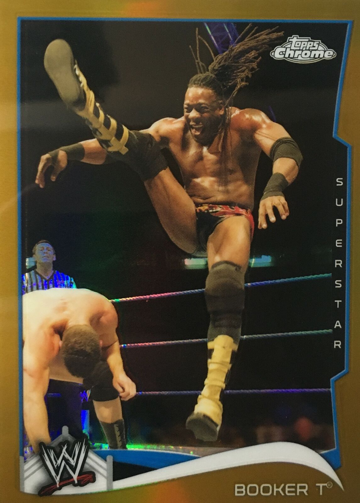 Booker T Parallel Gold /50 Topps WWE 2014 Chrome Free Shipping!