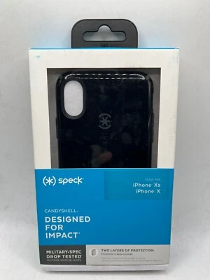 Speck Candyshell Series Case For iPhone X & iPhone XS (5.8") Black / Slate Grey - Image 1 of 4