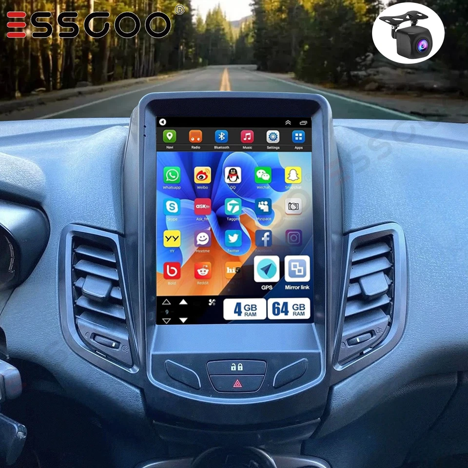 4+64G Para Ford Fiesta 2009-2016 9.7"" Android 15 Radio Coche Estéreo WIFI BT FM+AHD Foto 1 de 4