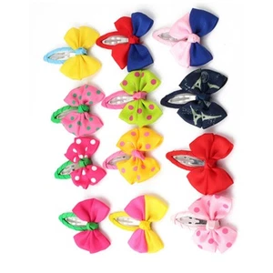 12pcs Bowtie Hair Clips Hair Grip Clips Bowtie Hair Snap Bow-knot Hairpin Girls - Picture 1 of 5
